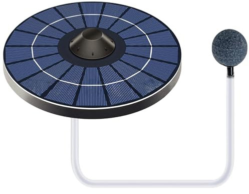 LUMINFLY Solarbetriebener schwimmender Teichbelüfter für Garten & Aquarium, geräuscharm, Batterie inklusive, monokristallines Panel