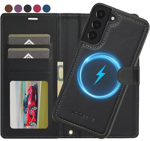 Ailicici für Samsung Galaxy S23 FE Hülle, 2-IN-1 Abnehmbare magnetische Hülle, Kabelloses Laden, Kartenfach Leder Case, Handyhülle RFID Klapphülle, Schutzhülle für Samsung S23 FE 5G