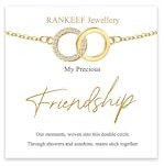 RANKEEF Friendship Bracelets Non Tarnish Charm 14K Gold Plated Bracelets | Hypoallergenic Dainty 925 Sterling Silver Bracelet Bestie Best Friend Mother Birthday Gifts for Women
