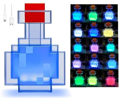 15 Farben Zaubertrank Flasche Licht, 2026 Neues Zaubertrank Fläschchen Licht Zaubertrankflasche mit LED-Leuchten Beim Schütteln Verfärben Nachtlicht Aufladbar für Kinder Geschenke Zimmer & Party-Deko