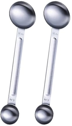 Professional Duals Sided Coffee Spoon 5ml and 15ml for Accurate Measurement Double Ended Teaspoon Kitchen Gadget Measure Spoons