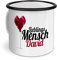 printplanet Emaille-Tasse mit Namen David - Metallbecher mit Design Lieblingsmensch - Nostalgie-Becher, Camping-Tasse, Blechtasse, Farbe Schwarz