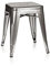 hjh OFFICE 645005 Metall Hocker VANTAGGIO Platin Silber Sitzhocker im Industry-Design, stapelbar, niedrig