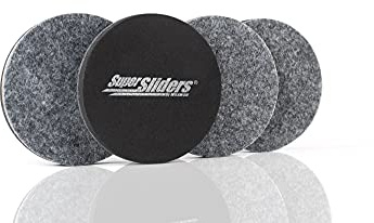 Super Sliders 4743595N Reusable Furniture Movers for Hardwood Quickly and Easily Move Items with Felt Floor Protectors, Grey, 4 Pack