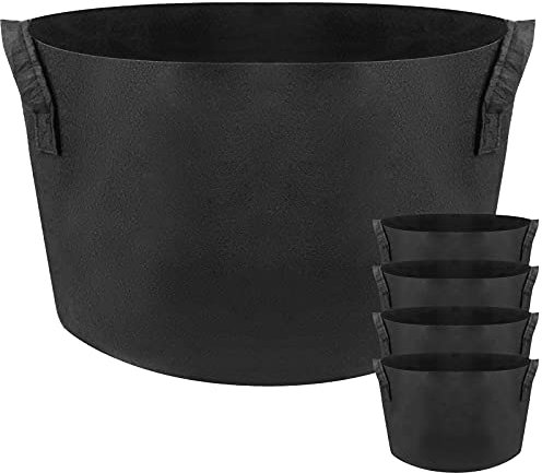 PrimeMatik - Sac jardinière pour Plantes en Croissance Pot de Tissu de 60 litres 50x32cm 5-Pack