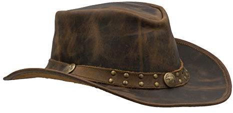 WALKER AND HAWKES Brisbane - Outdoor-Hut aus Rindsleder - zweifarbig - Herbstbraun - L (59cm)