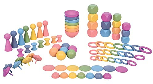 TickiT 73979 Rainbow Wooden Super Set - Set of 84