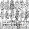 LAROI 10 Feuilles Grand Réaliste Rose Pivoine Fleur Tatouage éphémère Adultes Femme Imperméable Noir Autocollant Tatouage 3d Fleur Dame Épaule Tatouages Temporaire Feuille Bricolage Sexy Bras Tattoo