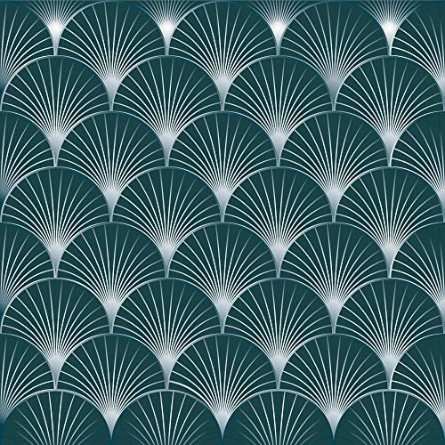 Sticker Carrelage Adhésif Déco Chic 6 pièces 15x15 cm Art Déco Bleu Canard Lessivable Intérieur Muraux - Décoration Carreaux Murs Intérieurs