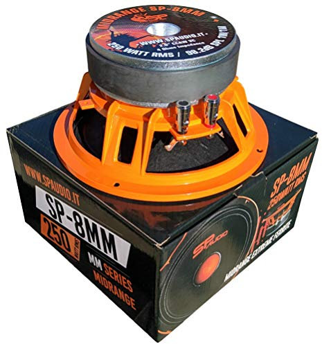 SP AUDIO SP8MM altoparlante diffusore medio basso midrange 20,00 cm 200 mm 8 diametro 250 watt rms 500 watt max 4 ohm sensibilità 98.2 db, 1 pezzo