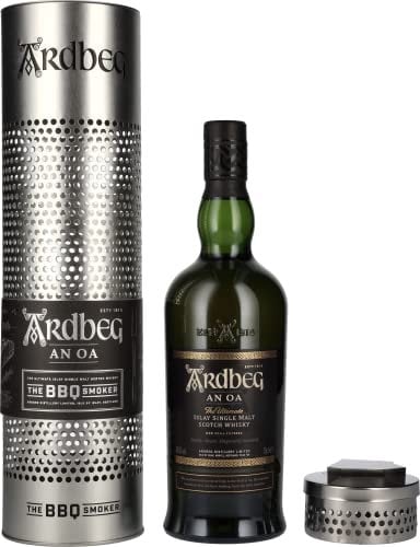 Ardbeg AN OA Islay Single Malt Scotch Whisky 46,6% Volume 0,7l in Geschenkbox mit BBQ Smoker Whisky