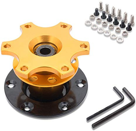 Auto Lenkrad Schnellspanner Nabe Universal Racing/Rallye/Motorsport Boss Hub Lenkrad Anpassung (Gold)