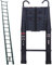 6.2M Black Aluminum Extension Ladder Portable Ladder with Attic Roof Hook Kit for Outdoor Indoor Use Max Load 330lbs/150kg