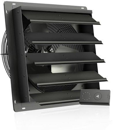 AC Infinity AIRLIFT S16, Rolladen-Abluftventilator 40,6 cm mit Drehzahlregler, EC-Motor - Wandhalterung Belüftung und Kühlung für Schuppen, Dachböden, Werkstätten