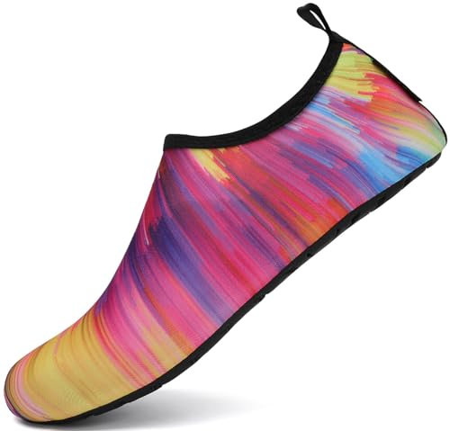 SAGUARO Badeschuhe Damen Wasserschuhe Herren Schwimmschuhe Licht Weich Strandschuhe Schnelltrocknend Aquaschuhe Surfschuhe Pantoffeln 013 Mehrfarbig Gr.38/39