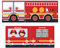 Vipack 4-teiliger Bettvorhang Feuerwehrmann, Rot, Kindlich, Polyester