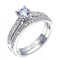 GoodLuck 925 Silberringe für Frauen Einfaches Design Doppelte stapelbare Modeschmuck Braut-Sets Hochzeit Verlobungsring Zubehör
