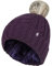 HEAT HOLDERS - Ladies Warm Knit Fleece Lined Cuffed Thermal Winter Bobble Hat with Pom Pom (One Size, Purple)