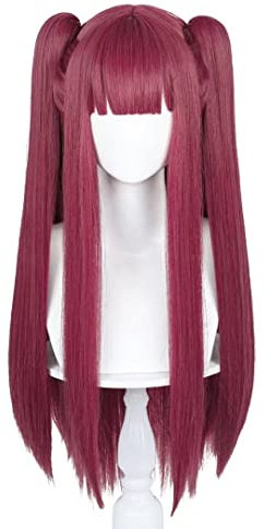 NiceLisa My dress up darling Perücke Long Straight Deep Red Wine Red Fashion Women Anime Character Play Cosplay Costume Wigs Clip on Ponytails