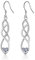 Sterling Silver Drop Earrings for Women Girl, Silver Dangle Earrings with Cubic Zirconia│Twisted Linear Hypoallergenic Earring for Sensitive Ears│Jewellery Gift for Anniversary Christmas