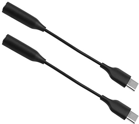 Create Idea 2 adaptadores USB C a Conector de Auriculares de 3,5 mm compatibles con Huawei P40/P30/P20 Mate 30/30 Pro/20/20 Pro compatibles con Samsung GA axy S21/S20/S20+Ultra/S10/S9 Negro