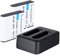 Batterie d'appareil Photo, Batterie Rechargeable 1500mAh (Pack de 2) avec Double Chargeur USB pour Appareil Photo