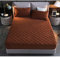 YUDEYU Gesteppte Spannbettlaken Weicher Kristall-Samtstoff Matratzenschoner Doppeltes Einzelbett bettspanntuch Topper-Overlays Spannbetttücher(Brown,200x200cm/High 10-30cm)