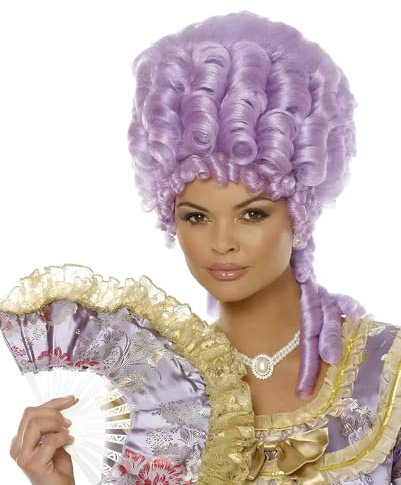 Horror-Shop Fliederfarbene Marie Antoinette Barock Perücke - 100% Kunsthaar - One Size - Pompöse Kostümperücke