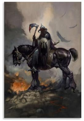 ENILSA Death Dealer Poster Dekorative Malerei Leinwand Wandkunst Wohnzimmer Poster Schlafzimmer Malerei,Wandkunst Bilddruck Moderne Familienzimmer Dekor 24x36inch(60x90cm)
