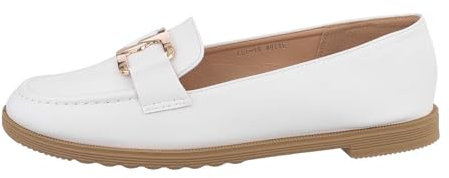 Ital Design Damenschuhe Halbschuhe Mokassins, LCL-19-, Kunstleder, Weiß, Gr. 37