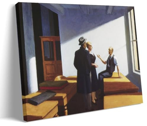 WurBu Edward Hopper Artworks Druckposter, dekoratives Gemälde, Leinwand, Wandkunst, Wohnzimmer, Schlafzimmer, 60 x 90 cm