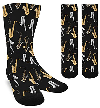 Verrückte Socken 40cm Saxophon Sport Socken Lustige Unisex Socken Mehrfarbig Klassisch Socken Für Geburtstage, Vatertagsgeschenk, Geschenke
