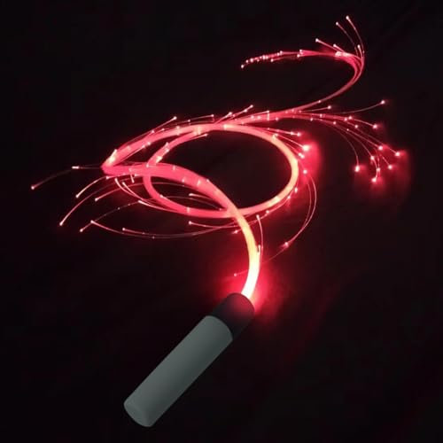 Frusta da ballo – Fruste luminose in fibra ottica, fruste luminose rotanti a 360 gradi | Accessori flessibili a LED a 7 colori, frusta da ballo in fibra ottica di alta qualità per le fe