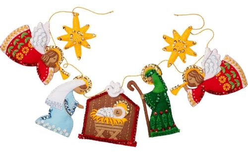 Bucilla, Filz-Girlande-Set, Krippe, perfekt für Bastelarbeiten, Kunst und Handwerk