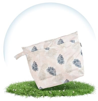 Hinzling Wetbag (Beige Jungle Duo) – 2 in 1 Nasstasche für saubere und dreckige Stoffwindeln – Nachhaltige Wetbags aus recyceltem Polyester – Wetbag für Kindergarten und Unterwegs
