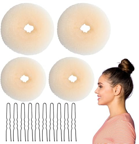 14-Stück Duttkissen,Duttkissen Klein,Duttkissen Groß Frisurenhilfe Haar Donutbun,Hair Bun Maker für Dutt maker Haar Donut,Haarstyling Geflochten,Bun Rings für Halter,Haare für Donut Haardutt Haarband