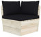 Genérico Wenjingqi 3063355 Ecksofa aus Paletten für den Garten, Tanne, imprägniert, Schwarz