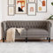 ChicAbode Chesterfield-Sofa 2-Sitzer Taupe Stoff Couch mit Armlehnen Rückenlehne Stützbeine, Polstersofa für Wohnzimmer, Couchgarnitur, Modern