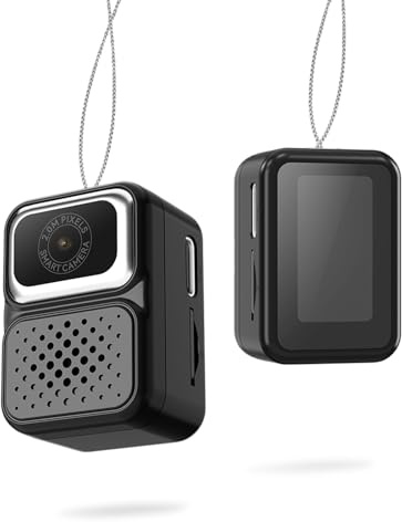 VBESTLIFE Tiny Keychain Camera, 1080p HD Video 2MP Photo Portable Portable Camera avec écran de Couleur de 0,96 Pouce, Carte de Stockage de 32 Go (Black)