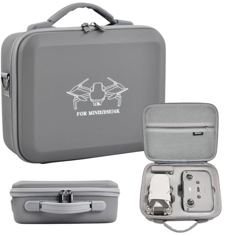 Ziyonix Tasche für DJI MINIi 4K/ MIni 2 SE/Mini 2, Wasserdicht Kompakt Tragetasche für DJI MINi 4K/mini 2 Drohne Controller-Aufsatz und Propellerhalterungen mit Schultergurt und Tragegriff, Grau
