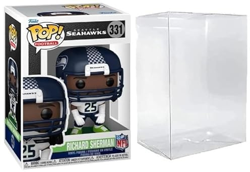 Funko Pop! NFL Seattle Seahawks Richard Sherman #331 Vinyl-Figur, mehrfarbig, 9,5 cm, mit kompatibler Box-Schutzhülle