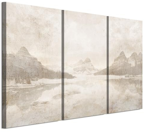 LUMASOUL Wandbilder 3er Set für Wohnzimmer Landschaft 19 120x80 cm | 3-teiliges Leinwandbild für Schlafzimmer, Flur, Büro und Küche