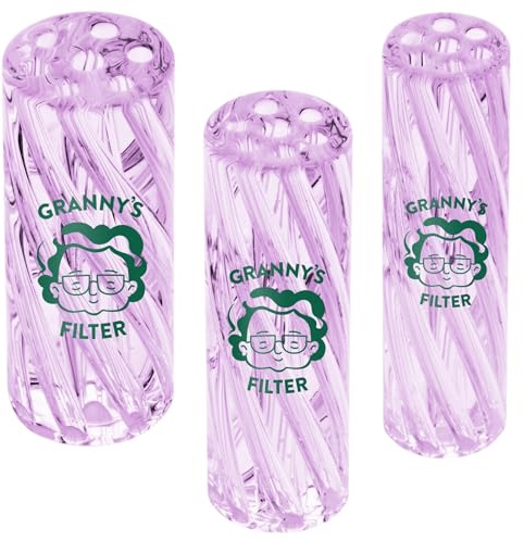 Granny's® Premium Glasfilter-Set Lila | 8, 10 & 12 mm Ø | Wiederverwendbare Filtertips aus Glas | Für Selbstgedrehte | Sanfter Rauch & klarer Geschmack