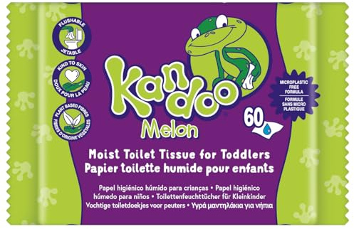 Kandoo - Lingettes Melon - Lingettes Humides Jetables Adaptées aux Enfants - Douceur Extrême - Efficacité Supérieure - Testées sous Contrôle Dermatologique - 1 Pack de 60 Lingettes (Lot de 6)