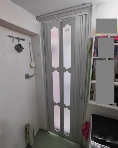 Porta a soffietto per interni, Porta scorrevole a scomparsa con zanzariera pieghevole in PVC a fisarmonica(27x80in (68.5x203cm))