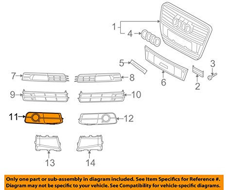 Original Stoßstange Nebellicht Satin schwarz Grill re Audi A6 C6 08-11 Facelift