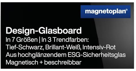 magnetoplan 13409012 Design-Glasboards, magnetisch, 2000x1000mm, tief-schwarz