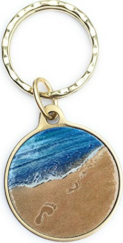 Footprints in The Sand Color Bronze Spiritueller Schlüsselanhänger It was Then That I Carried You Fußabdrücke Geschenk