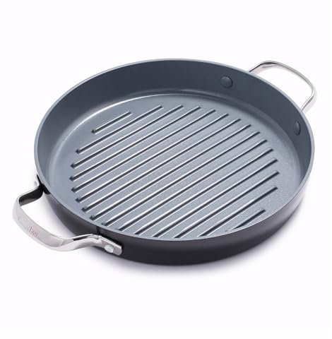 GreenPan Valencia Pro Sartén Redonda de Cerámica Anodizada Dura Antiadherente 28 cm, Sin PFAS, Inducción, Apta para Lavavajillas, Apta para Horno, Gris