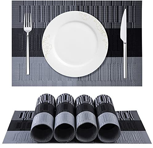 ISIYINER - Juego de 6 Alfombrillas de Mesa, Antideslizante, Resistente al Calor, para Cena, Cocina, salón, jardín o Comedor, Restaurante